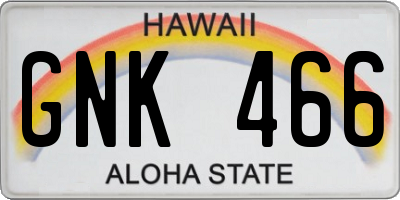 HI license plate GNK466
