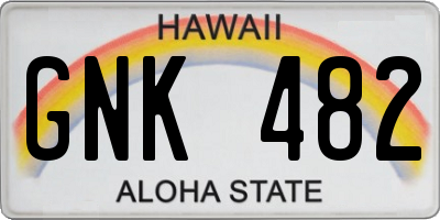 HI license plate GNK482