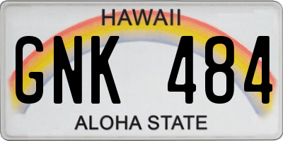 HI license plate GNK484