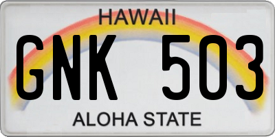 HI license plate GNK503