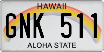 HI license plate GNK511