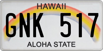 HI license plate GNK517