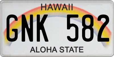 HI license plate GNK582