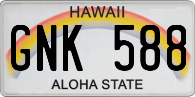 HI license plate GNK588