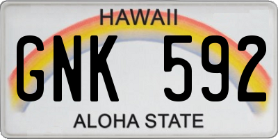 HI license plate GNK592