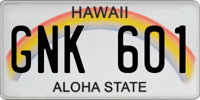 HI license plate GNK601