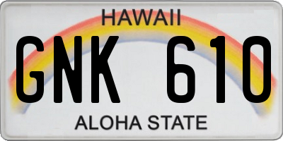 HI license plate GNK610