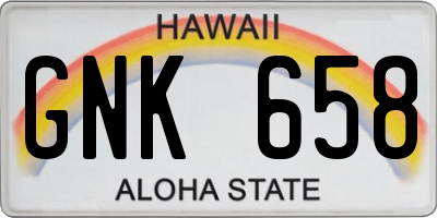 HI license plate GNK658