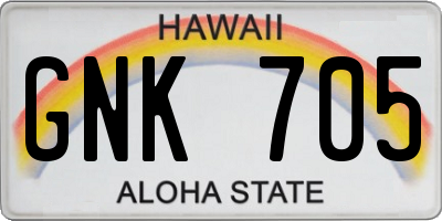 HI license plate GNK705