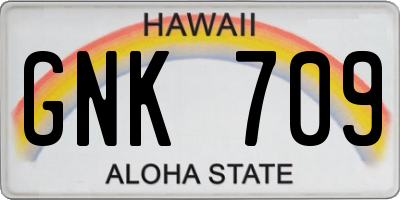 HI license plate GNK709