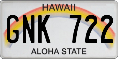 HI license plate GNK722