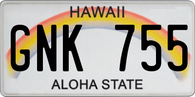 HI license plate GNK755