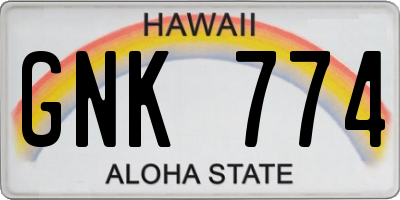 HI license plate GNK774