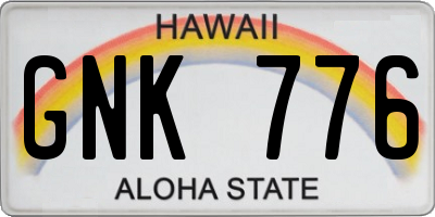 HI license plate GNK776