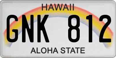 HI license plate GNK812