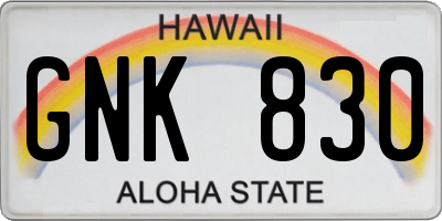 HI license plate GNK830