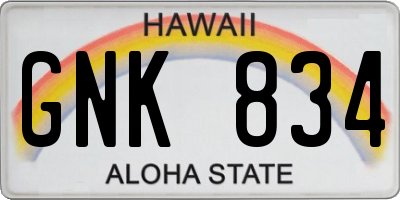 HI license plate GNK834