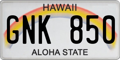 HI license plate GNK850