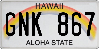 HI license plate GNK867