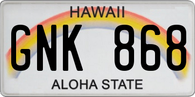 HI license plate GNK868