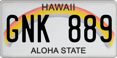 HI license plate GNK889