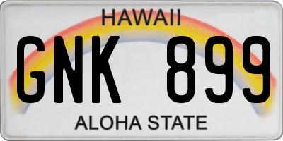 HI license plate GNK899