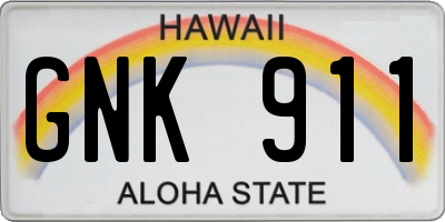 HI license plate GNK911