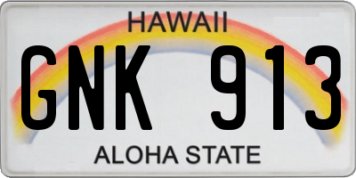 HI license plate GNK913