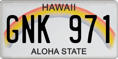 HI license plate GNK971