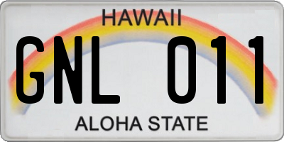 HI license plate GNL011