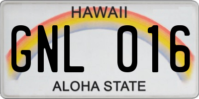 HI license plate GNL016