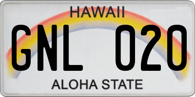 HI license plate GNL020