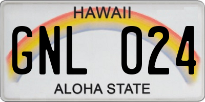HI license plate GNL024