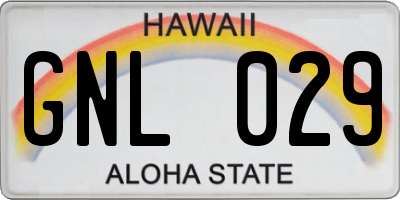 HI license plate GNL029