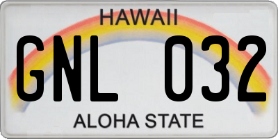 HI license plate GNL032