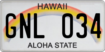 HI license plate GNL034