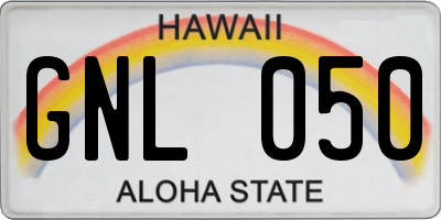 HI license plate GNL050