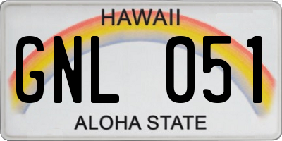 HI license plate GNL051