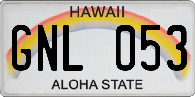 HI license plate GNL053