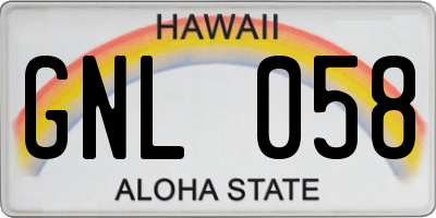 HI license plate GNL058