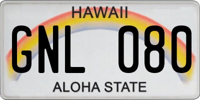 HI license plate GNL080