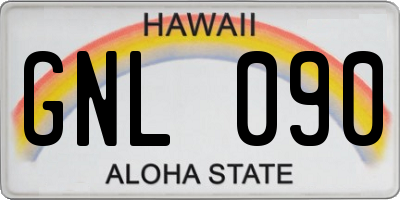 HI license plate GNL090