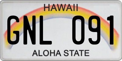 HI license plate GNL091
