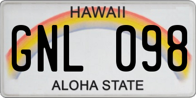 HI license plate GNL098