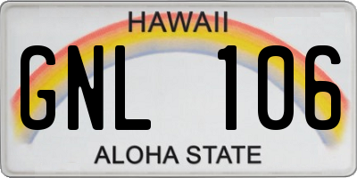 HI license plate GNL106