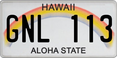 HI license plate GNL113