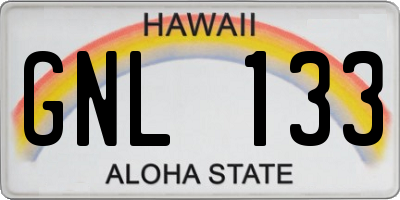 HI license plate GNL133