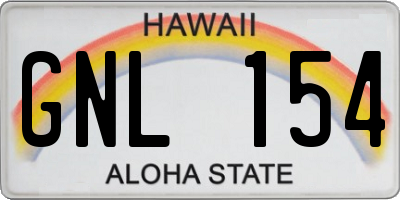 HI license plate GNL154