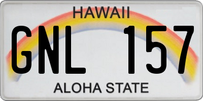 HI license plate GNL157