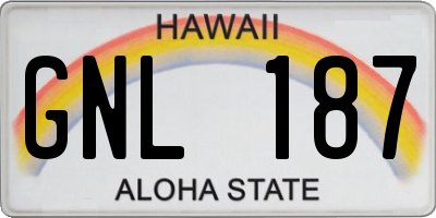 HI license plate GNL187